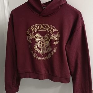 Harry Potter Hogwarts crop Burgandy sweater. Size youth 12-14y/women XS/S NWOT